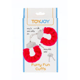ToyJoy Furry Fun Wrist Cuffs Red - Adult Planet - Online Sex Toys Shop UK